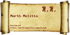 Marth Melitta névjegykártya