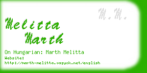 melitta marth business card